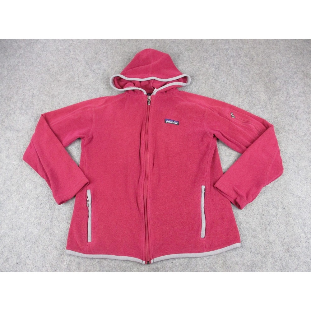 Patagonia Hoodie Womens Medium Pink Aravis Hoody Fleece Full Zip Outdoor Hiking